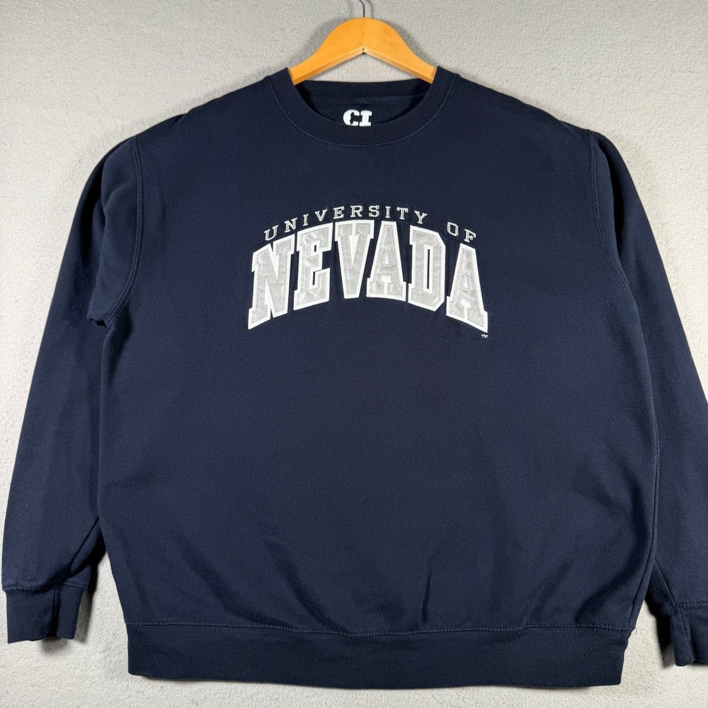CI Sport University of Nevada Navy Blue Crewneck Sweatshirt Mens XL Collegiate